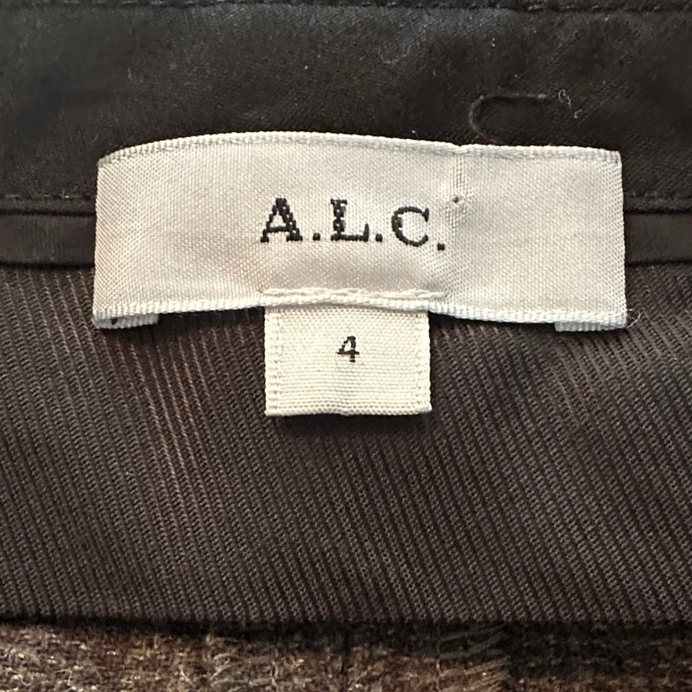 NEW A.L.C. Franklin Wool-Blend Tailored Trousers – Charcoal Plaid – Size 4 - Picture 9 of 13